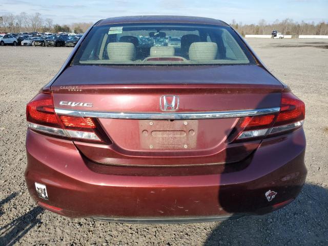 2HGFB2F53DH591463 - 2013 HONDA CIVIC LX BURGUNDY photo 6