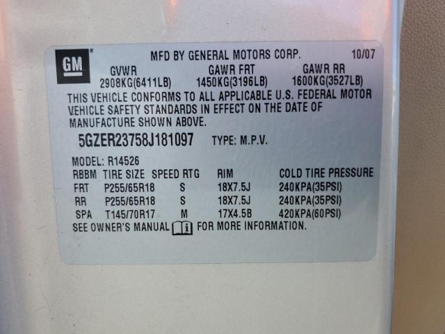 5GZER23758J181097 - 2008 SATURN OUTLOOK XR GOLD photo 13