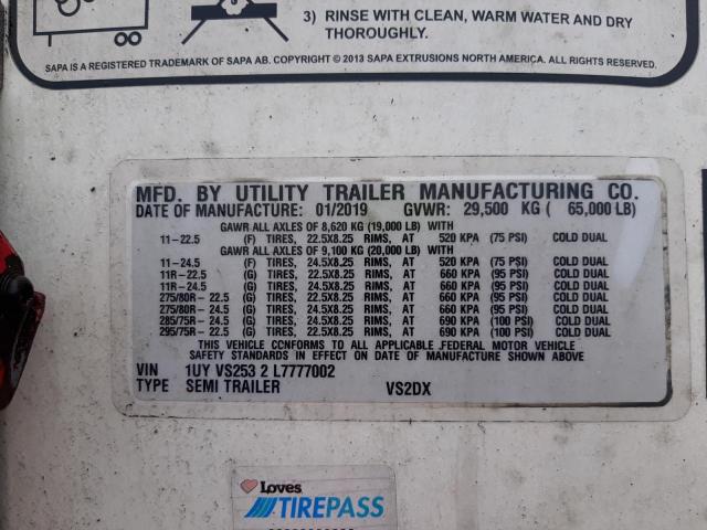 1UYVS2532L7777002 - 2020 UTILITY 53 FT DRY Weiß Foto 10