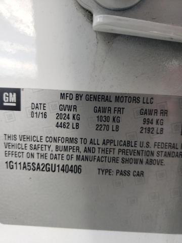 1G11A5SA2GU140406 - 2016 CHEVROLET MALIBU LIM LS 白色 照片 13