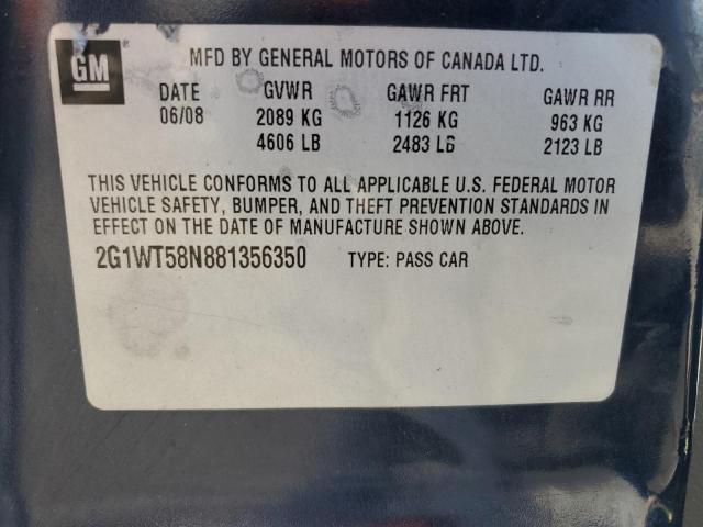 2G1WT58N881356350 - 2008 CHEVROLET IMPALA LT BLUE photo 13