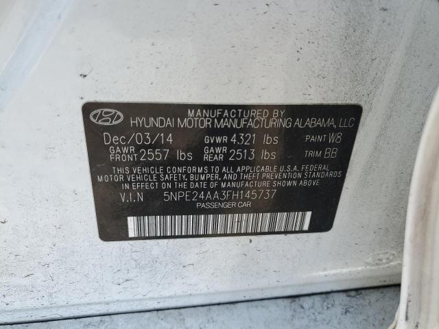 5NPE24AA3FH145737 - 2015 HYUNDAI SONATA ECO WHITE photo 12