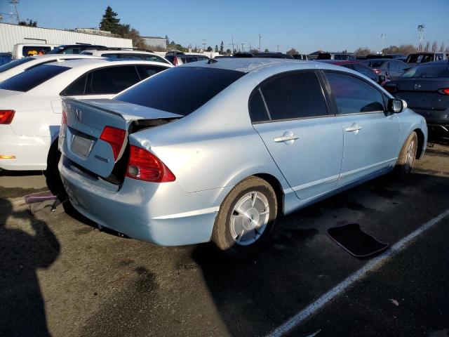 JHMFA36266S023814 - 2006 HONDA CIVIC HYBRID BLUE photo 3