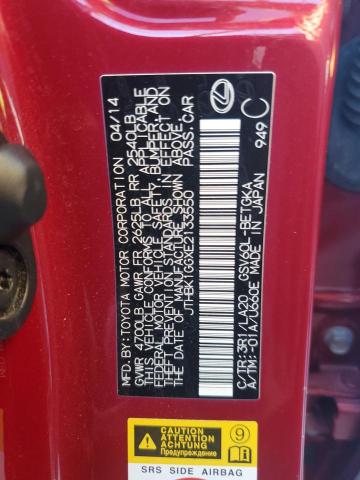 JTHBK1GGXE2133550 - 2014 LEXUS ES 350 RED photo 12