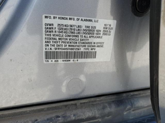 5FRYD4H57HB012561 - 2017 ACURA MDX TECHNOLOGY SILVER photo 13