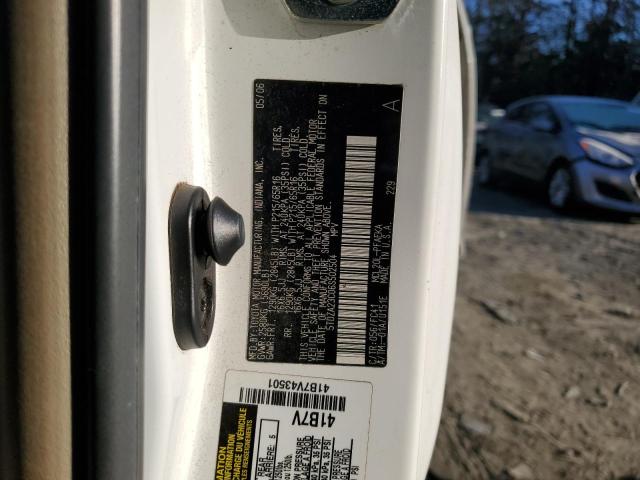 5TDZA23C06S502504 - 2006 TOYOTA SIENNA CE WHITE photo 13