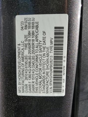 5FNYG1H24PB028213 - 2023 HONDA PILOT LX GRAY photo 13