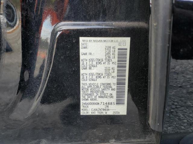 1N6AD0ERXDN714885 - 2013 NISSAN FRONTIER S BLACK photo 12