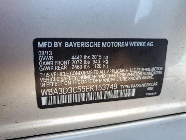 WBA3D3C55EK153749 - 2014 BMW 328 D SILVER photo 12