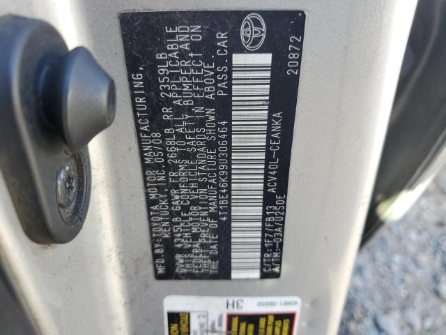 4T1BE46K99U306464 - 2009 TOYOTA CAMRY 4D 2 BASE SILVER photo 12