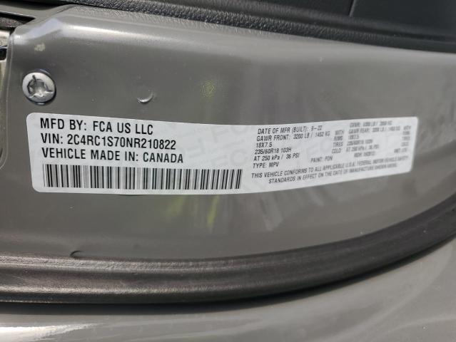 2C4RC1S70NR210822 - 2022 CHRYSLER PACIFICA HYBRID LIMITED GRAY photo 13