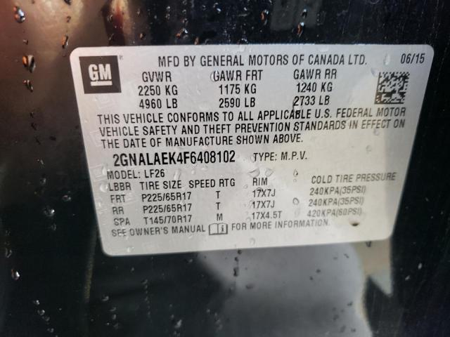 2GNALAEK4F6408102 - 2015 CHEVROLET EQUINOX LS BLACK photo 13