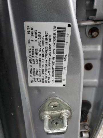 1HGCM56137A167876 - 2007 HONDA ACCORD VALUE SILVER photo 12