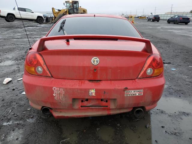 KMHHN65F14U133462 - 2004 HYUNDAI TIBURON GT RED photo 6