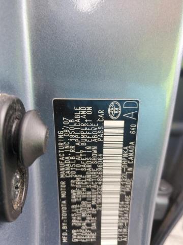 2T1KR32E48C696064 - 2008 TOYOTA COROLLA MA XR BLUE photo 12