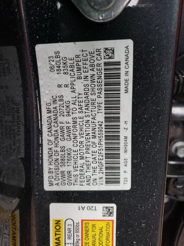 2HGFE2F51PH559042 - 2023 HONDA CIVIC SPORT GRAY photo 12