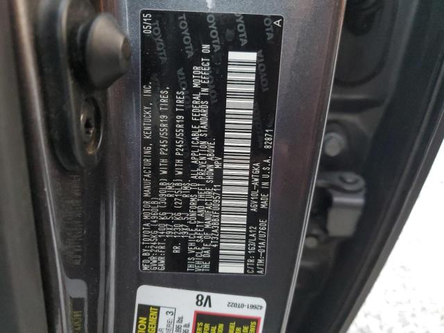 4T3ZA3BBXFU095711 - 2015 TOYOTA VENZA LE GRAY photo 12