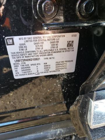 LRBFZSR48ND169621 - 2022 BUICK ENVISION AVENIR BLACK photo 13