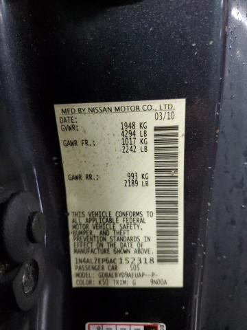 1N4AL2EP6AC152318 - 2010 NISSAN ALTIMA S GRAY photo 12