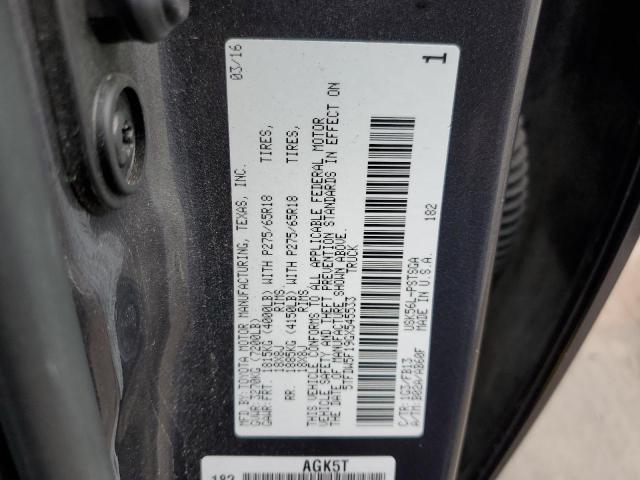 5TFDW5F19GX545533 - 2016 TOYOTA TUNDRA CREWMAX SR5 GRAY photo 12