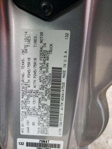 5TFTU4GN1FX070262 - 2015 TOYOTA TACOMA PRERUNNER ACCESS CAB SILVER photo 12