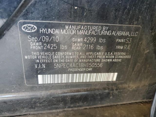 5NPEC4AC1BH150556 - 2011 HYUNDAI SONATA SE BLACK photo 12