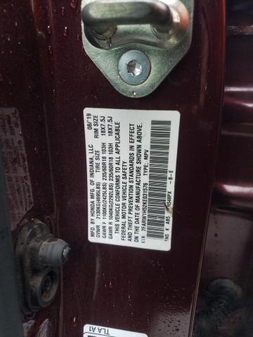 7FARW1H52KE031576 - 2019 HONDA CR-V EX BURGUNDY photo 13