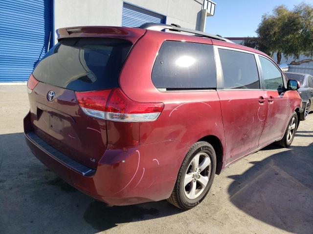 5TDKK3DC9ES482755 - 2014 TOYOTA SIENNA LE RED photo 3