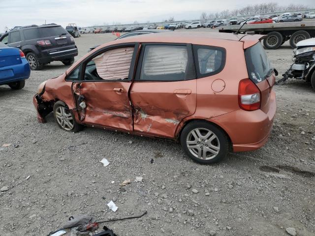 JHMGD38678S041172 - 2008 HONDA FIT SPORT ORANGE photo 2