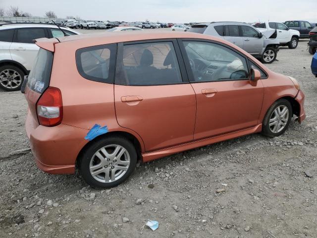 JHMGD38678S041172 - 2008 HONDA FIT SPORT ORANGE photo 3