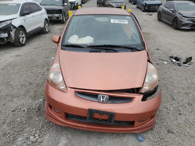 JHMGD38678S041172 - 2008 HONDA FIT SPORT ORANGE photo 5