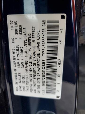 1HGCP26848A026366 - 2008 HONDA ACCORD EXL BLUE photo 12