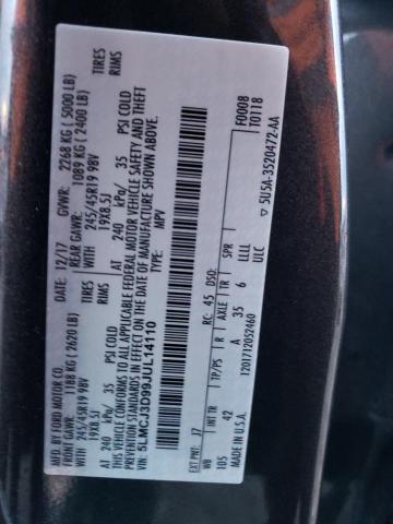 5LMCJ3D99JUL14110 - 2018 LINCOLN MKC RESERVE Boz foto 12