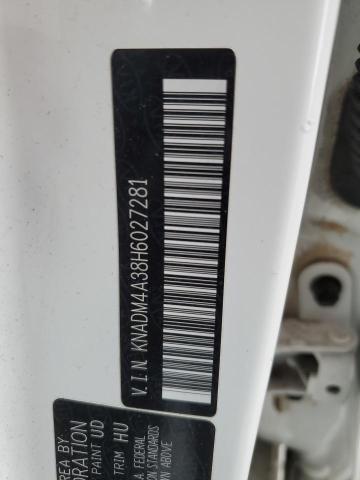 KNADM4A38H6027281 - 2017 KIA RIO LX WHITE photo 13