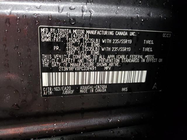 2T3N1RFVXPC338491 - 2023 TOYOTA RAV4 LIMITED GRAY photo 12