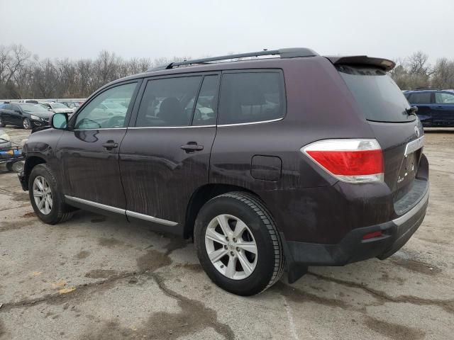 5TDZK3EH0DS131112 - 2013 TOYOTA HIGHLANDER BASE BURGUNDY photo 2