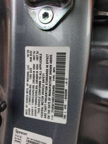 7FARW1H82LE024459 - 2020 HONDA CR-V EXL GRAY photo 13