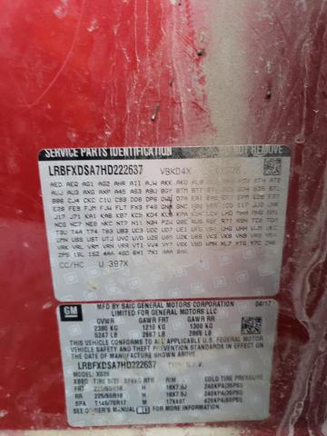 LRBFXDSA7HD222637 - 2017 BUICK ENVISION ESSENCE RED photo 14