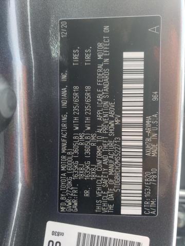 5TDGBRCH2MS522713 - 2021 TOYOTA HIGHLANDER HYBRID XLE GRAY photo 12