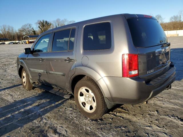 5FNYF3H20BB027065 - 2011 HONDA PILOT LX GRAY photo 2