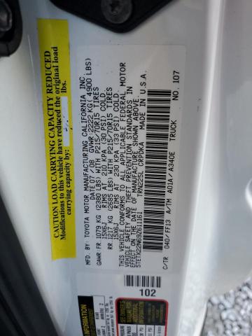 5TETX22N69Z611161 - 2009 TOYOTA TACOMA ACCESS CAB თეთრი ფოტო 12