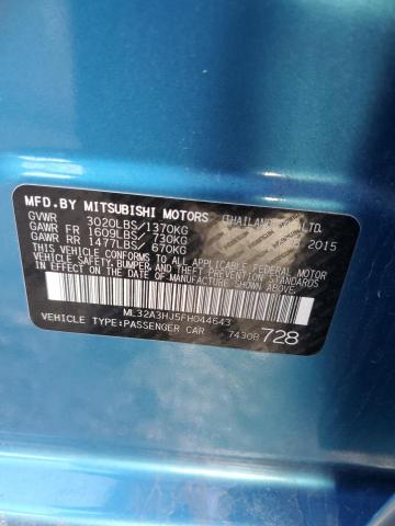 ML32A3HJ5FH044643 - 2015 MITSUBISHI MIRAGE DE BLUE photo 12