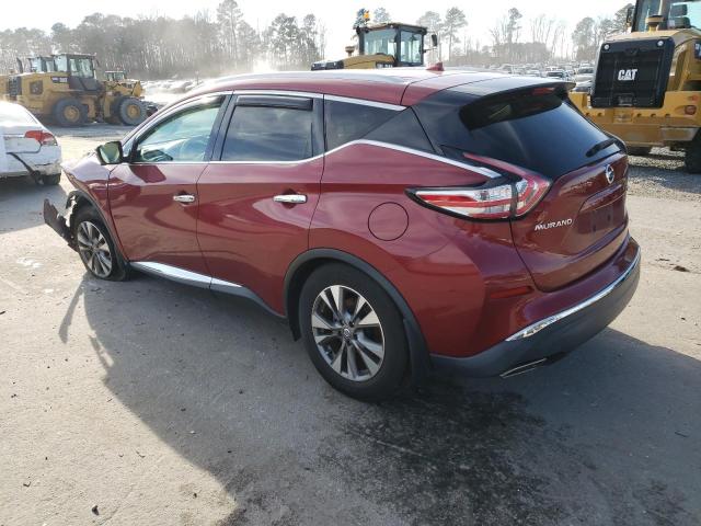 5N1AZ2MG6FN262609 - 2015 NISSAN MURANO S RED photo 2