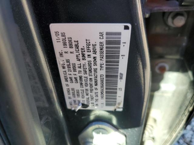 1HGCM56436A046273 - 2006 HONDA ACCORD LX GRAY photo 12