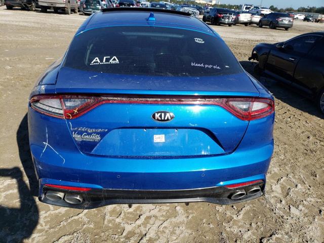 KNAE25LA7J6037804 - 2018 KIA STINGER PREMIUM BLUE photo 6