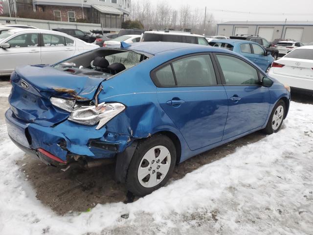 KNAFK4A63E5056326 - 2014 KIA FORTE LX BLUE photo 3