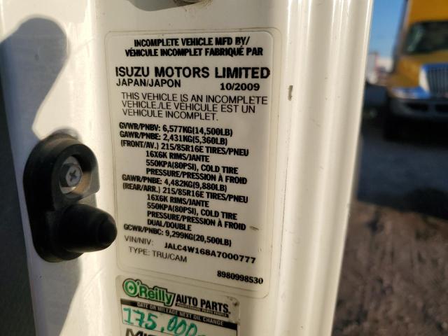 JALC4W168A7000777 - 2010 ISUZU NPR WHITE photo 13