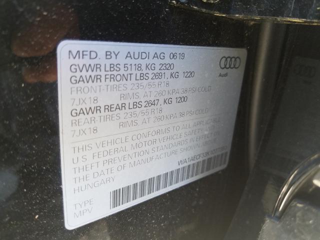 WA1AECF33K1077350 - 2019 AUDI Q3 PREMIUM  photo 10