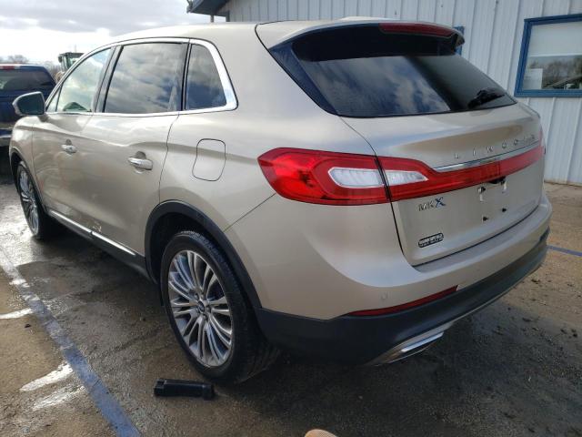 2LMPJ6LR9HBL34112 - 2017 LINCOLN MKX RESERVE BEIGE photo 2