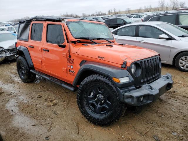 1C4HJXDN5JW221221 - 2018 JEEP WRANGLER SPORT ORANGE photo 4